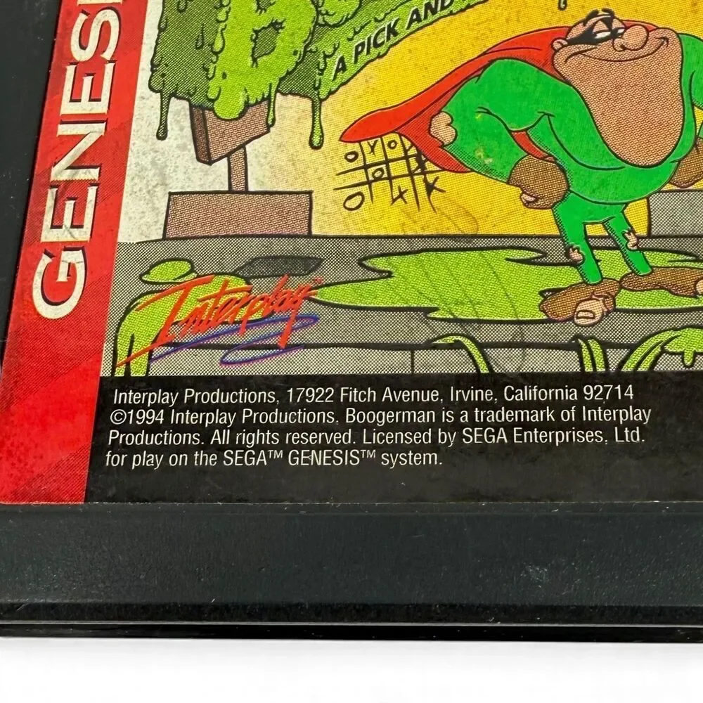 Sega Genesis Boogerman A Pick and Flick Adventure Game Cartridge 16-Bit